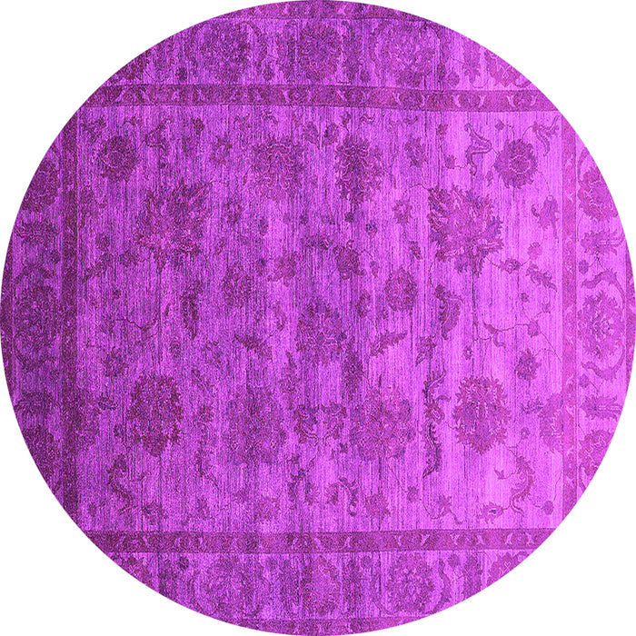 Round Machine Washable Oriental Pink Industrial Rug, wshurb1561pnk