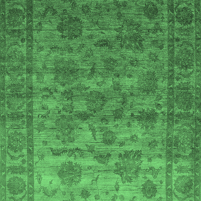 Machine Washable Oriental Emerald Green Industrial Area Rugs, wshurb1561emgrn