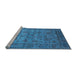 Sideview of Machine Washable Oriental Light Blue Industrial Rug, wshurb1561lblu