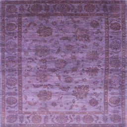 Square Machine Washable Industrial Modern Lilac Purple Rug, wshurb1561