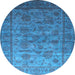 Round Oriental Light Blue Industrial Rug, urb1561lblu