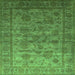 Square Oriental Green Industrial Rug, urb1561grn