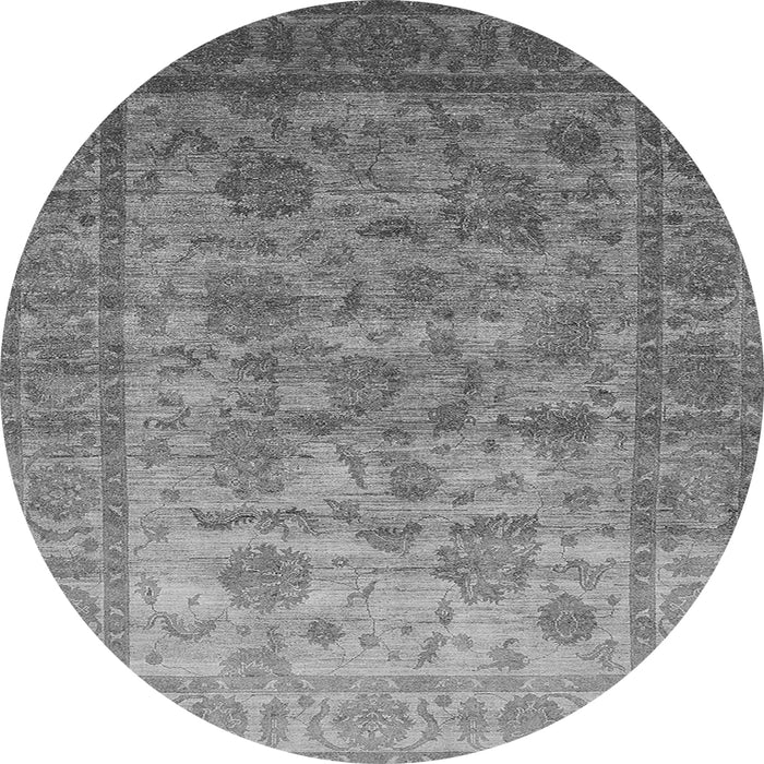 Round Oriental Gray Industrial Rug, urb1561gry