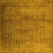 Square Machine Washable Oriental Yellow Industrial Rug, wshurb1562yw
