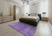 Machine Washable Industrial Modern Bright Grape Purple Rug in a Bedroom, wshurb1562