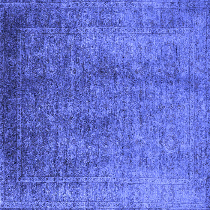 Square Machine Washable Oriental Blue Industrial Rug, wshurb1562blu