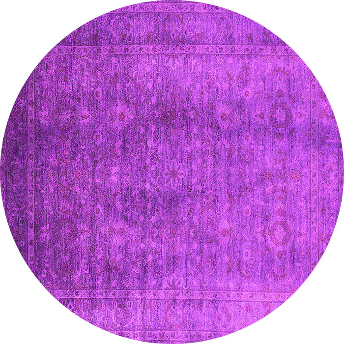 Round Machine Washable Oriental Pink Industrial Rug, wshurb1562pnk