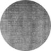 Round Oriental Gray Industrial Rug, urb1562gry