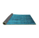 Sideview of Oriental Turquoise Industrial Rug, urb1562turq