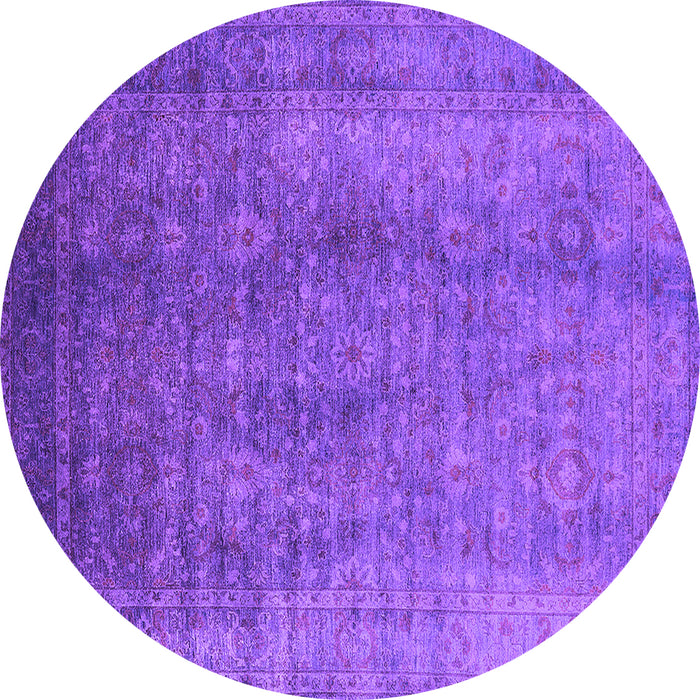Round Oriental Purple Industrial Rug, urb1562pur