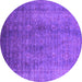 Round Oriental Purple Industrial Rug, urb1562pur