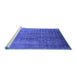 Sideview of Machine Washable Oriental Blue Industrial Rug, wshurb1562blu