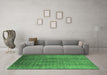 Machine Washable Oriental Emerald Green Industrial Area Rugs in a Living Room,, wshurb1562emgrn