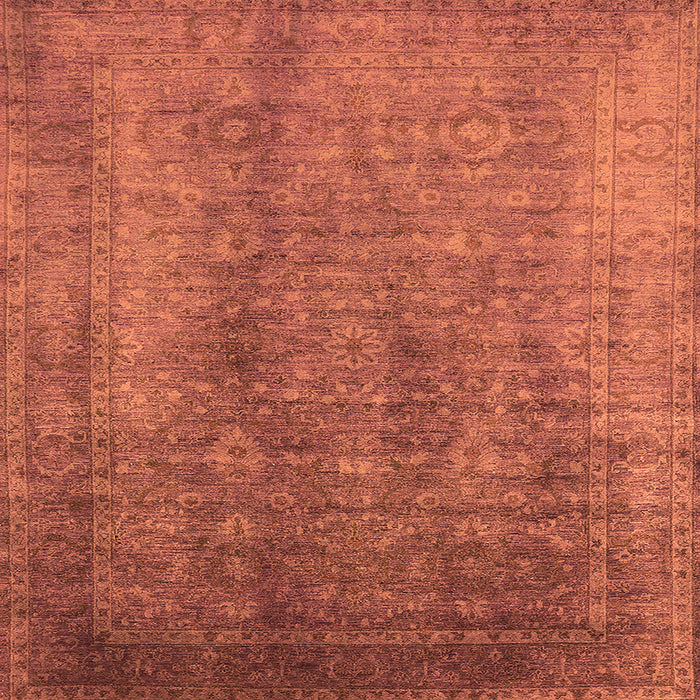 Square Oriental Orange Industrial Rug, urb1562org
