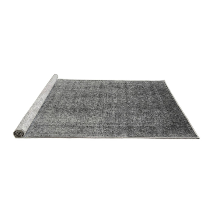 Sideview of Machine Washable Oriental Gray Industrial Rug, wshurb1562gry