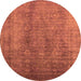 Round Oriental Orange Industrial Rug, urb1562org