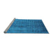 Sideview of Machine Washable Oriental Light Blue Industrial Rug, wshurb1562lblu