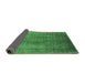 Sideview of Oriental Emerald Green Industrial Rug, urb1562emgrn