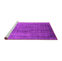 Sideview of Machine Washable Oriental Pink Industrial Rug, wshurb1562pnk