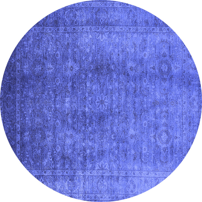 Round Oriental Blue Industrial Rug, urb1562blu