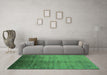 Machine Washable Oriental Green Industrial Area Rugs in a Living Room,, wshurb1563grn