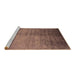 Sideview of Machine Washable Oriental Brown Industrial Rug, wshurb1563brn