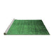 Sideview of Machine Washable Oriental Green Industrial Area Rugs, wshurb1563grn