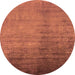 Round Oriental Orange Industrial Rug, urb1563org