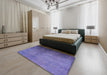 Mid-Century Modern Purple Oriental Rug in a Bedroom, urb1563