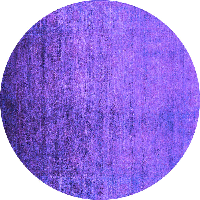 Round Oriental Purple Industrial Rug, urb1563pur