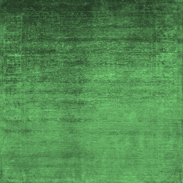 Square Oriental Emerald Green Industrial Rug, urb1563emgrn