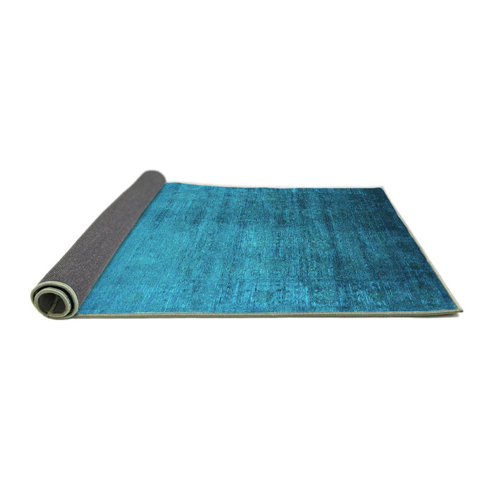 Sideview of Oriental Turquoise Industrial Rug, urb1563turq