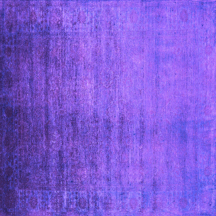 Square Machine Washable Oriental Purple Industrial Area Rugs, wshurb1563pur