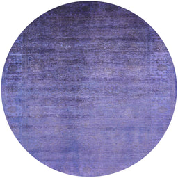 Round Mid-Century Modern Purple Oriental Rug, urb1563