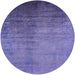 Round Mid-Century Modern Purple Oriental Rug, urb1563