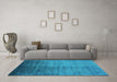 Machine Washable Oriental Turquoise Industrial Area Rugs in a Living Room,, wshurb1563turq