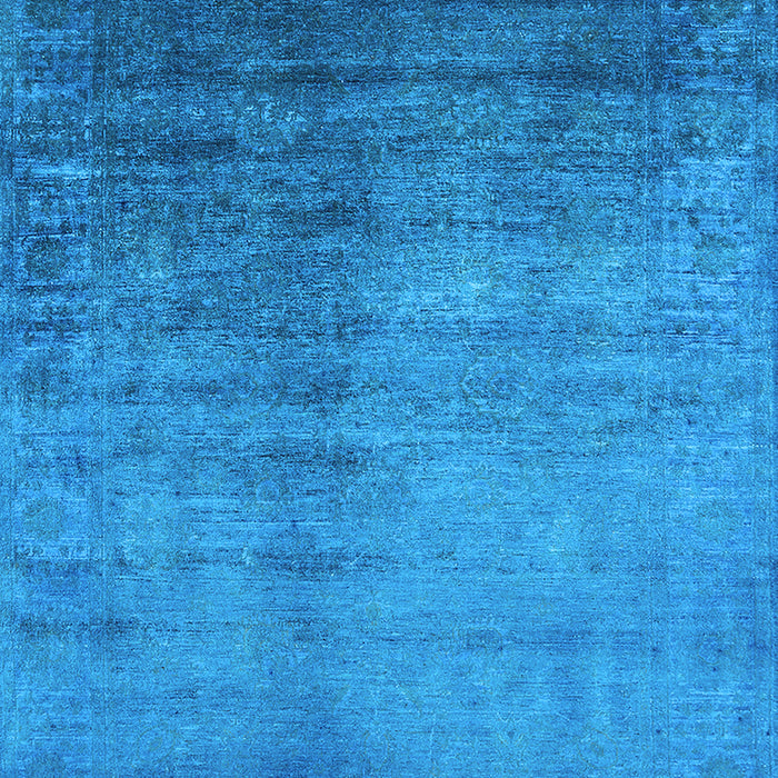 Machine Washable Oriental Light Blue Industrial Rug, wshurb1563lblu