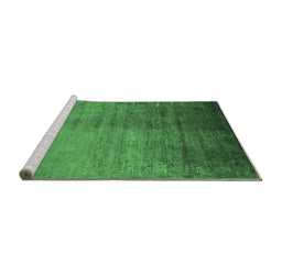 Sideview of Machine Washable Oriental Emerald Green Industrial Area Rugs, wshurb1563emgrn