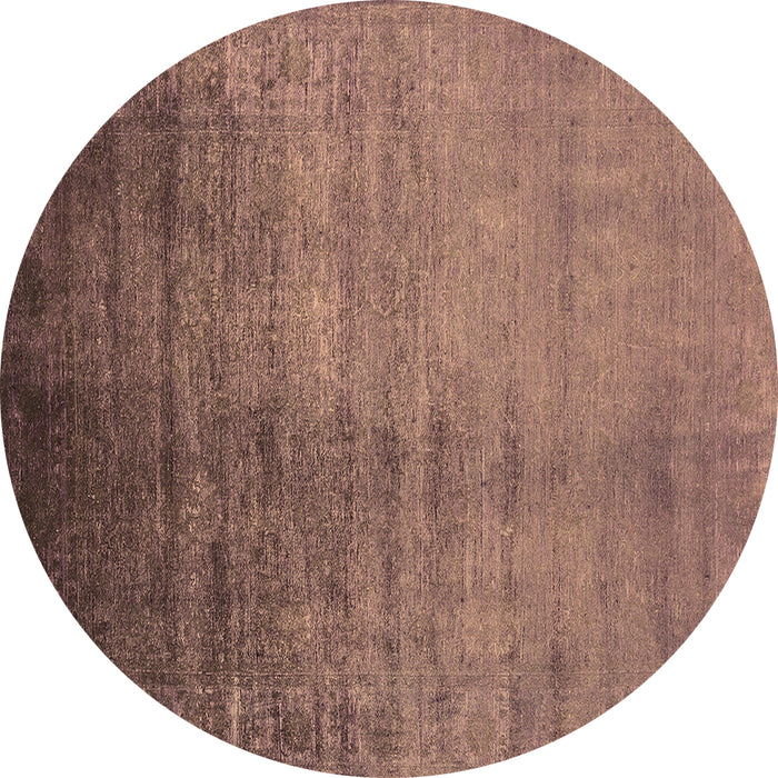 Round Oriental Brown Industrial Rug, urb1563brn