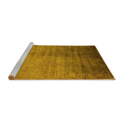 Sideview of Machine Washable Oriental Yellow Industrial Rug, wshurb1563yw