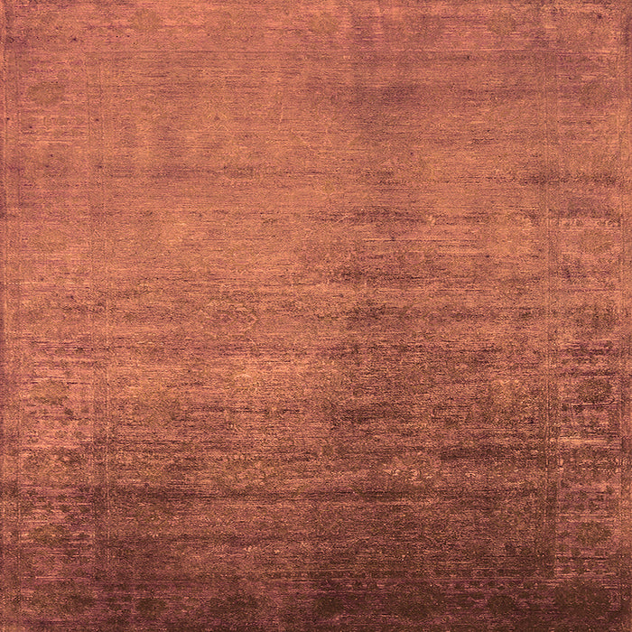 Square Machine Washable Oriental Orange Industrial Area Rugs, wshurb1563org