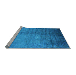 Sideview of Machine Washable Oriental Light Blue Industrial Rug, wshurb1563lblu