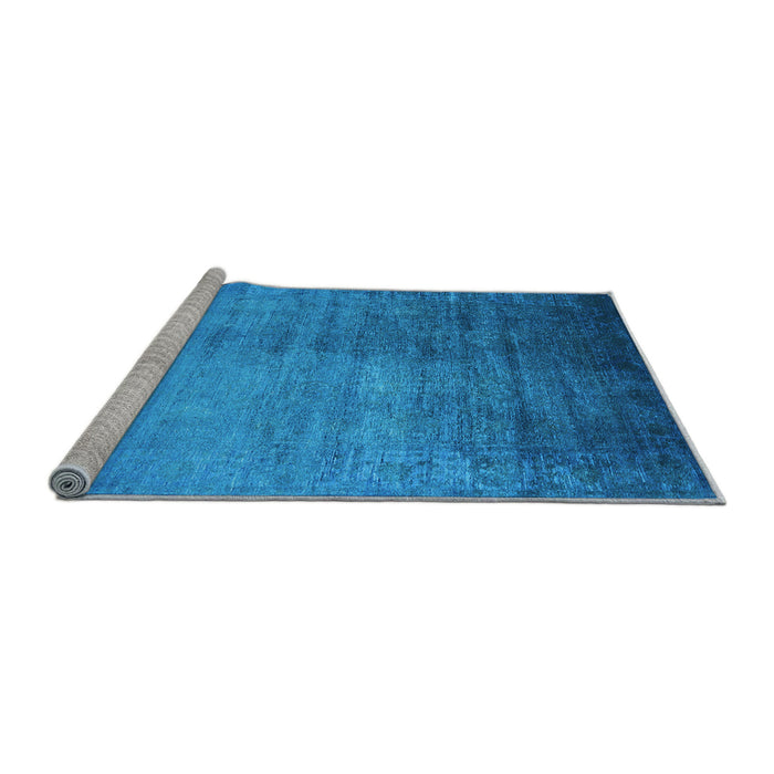 Sideview of Machine Washable Oriental Light Blue Industrial Rug, wshurb1563lblu