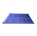 Sideview of Machine Washable Oriental Blue Industrial Rug, wshurb1563blu