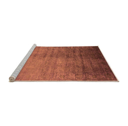 Sideview of Machine Washable Oriental Orange Industrial Area Rugs, wshurb1563org