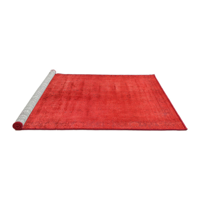 Sideview of Machine Washable Industrial Modern Red Rug, wshurb1564
