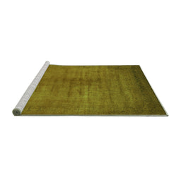 Sideview of Machine Washable Oriental Green Industrial Area Rugs, wshurb1564grn