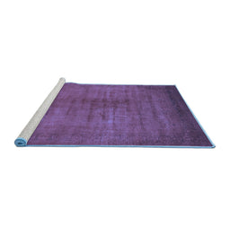 Sideview of Machine Washable Oriental Blue Industrial Rug, wshurb1564blu