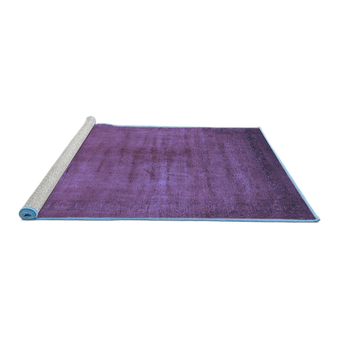Sideview of Machine Washable Oriental Blue Industrial Rug, wshurb1564blu