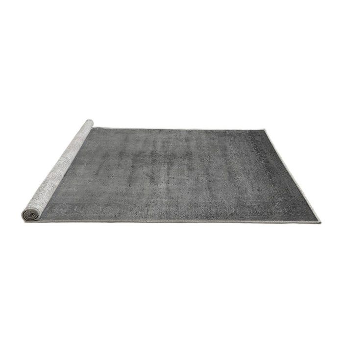 Sideview of Machine Washable Oriental Gray Industrial Rug, wshurb1564gry